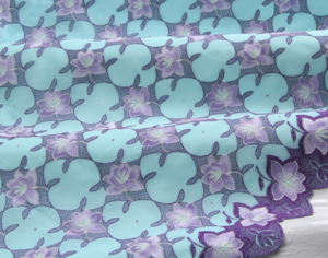 Embroidery turquoise-lilac