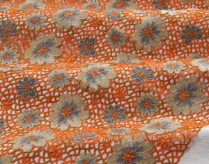 Guipure orange grey-gold