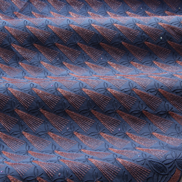 Embroidery blue - salmon